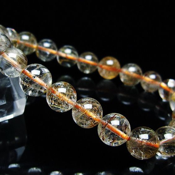 金針ルチル水晶 ブレスレット 8mm [t50-9835]