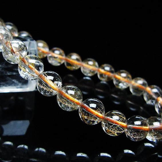 金針ルチル水晶 ブレスレット 7mm [t50-9850]