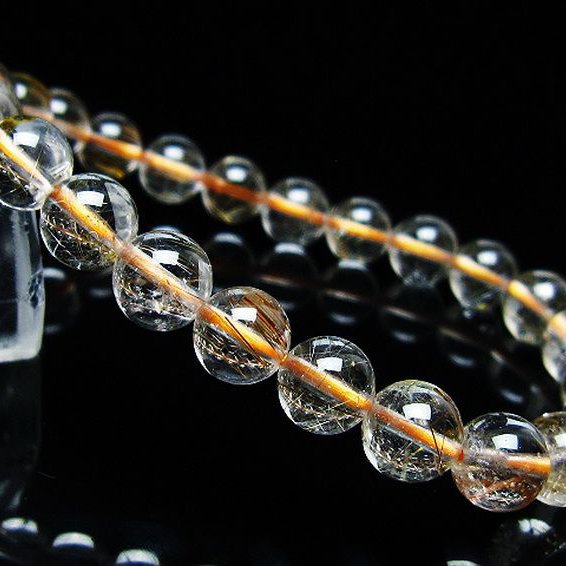 金針ルチル水晶 ブレスレット 8mm [t50-9852]