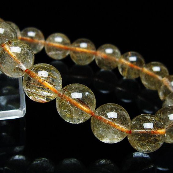 金針ルチル水晶 ブレスレット 11mm [t50-9883]