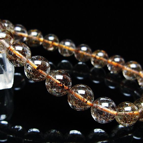 金針ルチル水晶 ブレスレット 9mm [t50-9927]