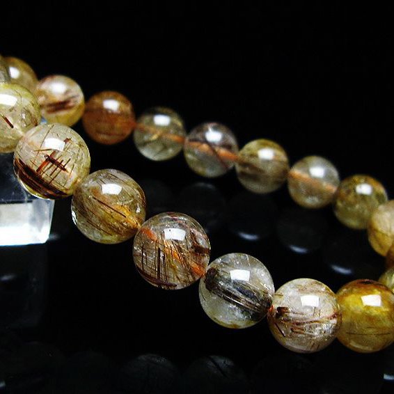 金針ルチル水晶 ブレスレット 9mm [t50-9943]