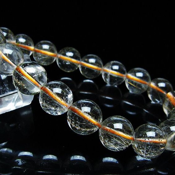 金針ルチル水晶 ブレスレット 10mm [t50-9964]