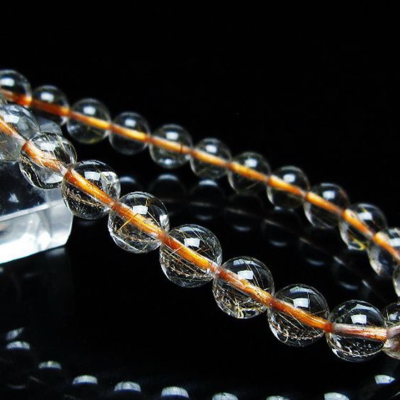 金針ルチル水晶 ブレスレット 7mm [t50-9972]