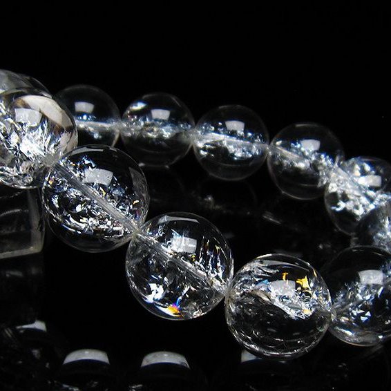 アイリスクォーツ 虹入り レインボークラック水晶 ブレスレット 18mm [T502-8508]