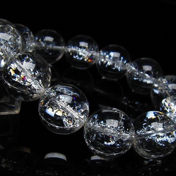 アイリスクォーツ 虹入り レインボークラック水晶 ブレスレット 19mm [T502-8515]