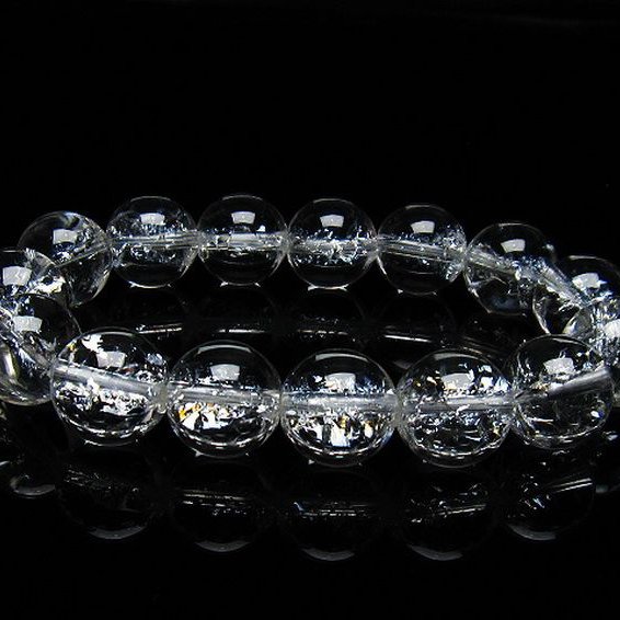 アイリスクォーツ 虹入り レインボークラック水晶 ブレスレット 15mm [T502-8549]