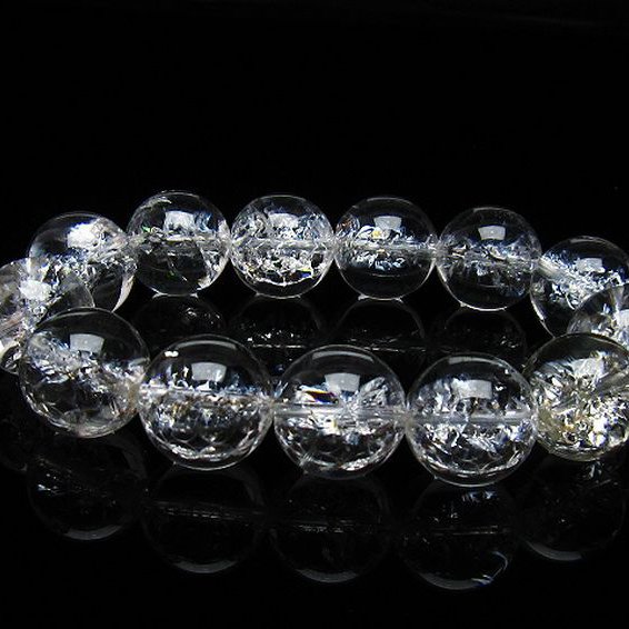 アイリスクォーツ 虹入り レインボークラック水晶 ブレスレット 18mm [T502-8713]