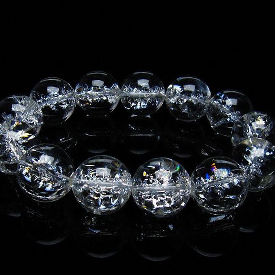 アイリスクォーツ 虹入り レインボークラック水晶 ブレスレット 18mm [T502-8780]