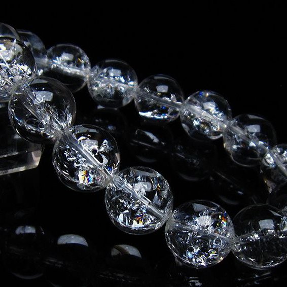 アイリスクォーツ 虹入り レインボークラック水晶 ブレスレット 14mm [T502-8800]