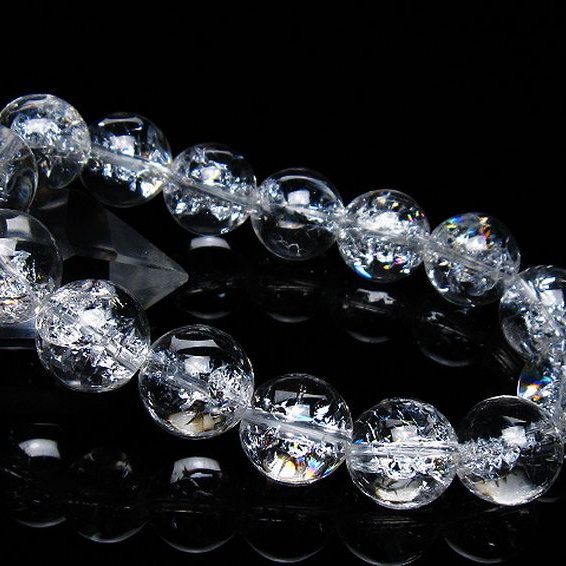 アイリスクォーツ 虹入り レインボークラック水晶 ブレスレット 14mm [T502-8877]