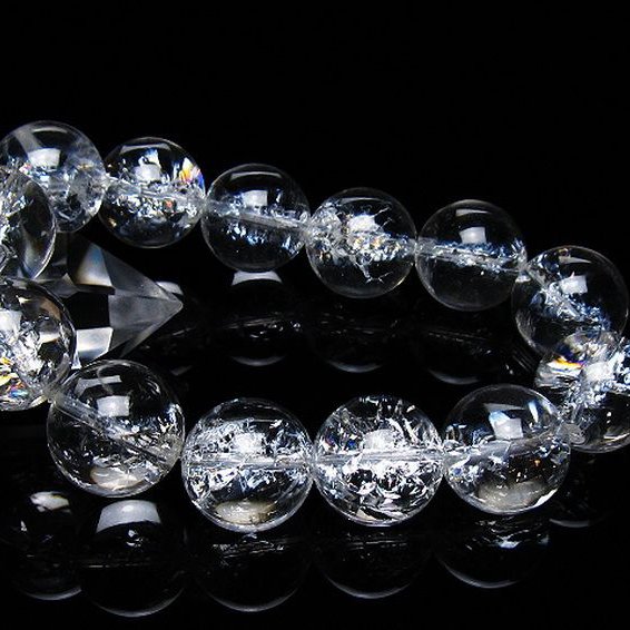 アイリスクォーツ 虹入り レインボークラック水晶 ブレスレット 18mm [T502-8921]