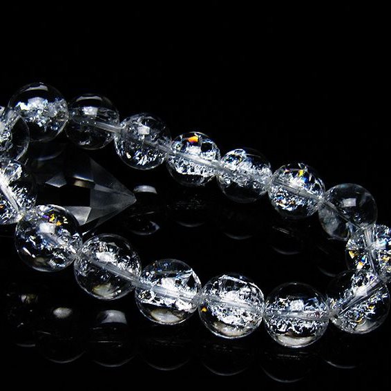 アイリスクォーツ 虹入り レインボークラック水晶 ブレスレット 14mm [T502-8988]