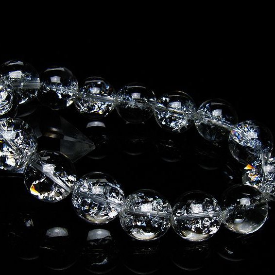 アイリスクォーツ 虹入り レインボークラック水晶 ブレスレット 14mm [T502-8997]