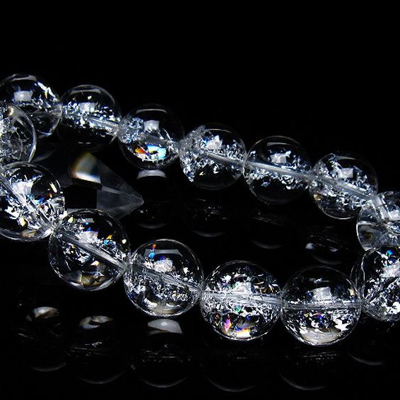 アイリスクォーツ 虹入り レインボークラック水晶 ブレスレット 17mm [T502-9003]