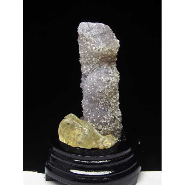 フラワーアメジストクラスター カルサイト共生[T504-6516]