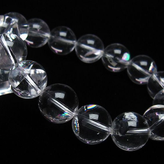 アイリスクォーツ 虹入り レインボー水晶 ブレスレット 15mm [T506-1609]