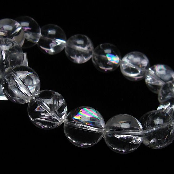 アイリスクォーツ 虹入り レインボー水晶 ブレスレット 15mm [T506-1613]