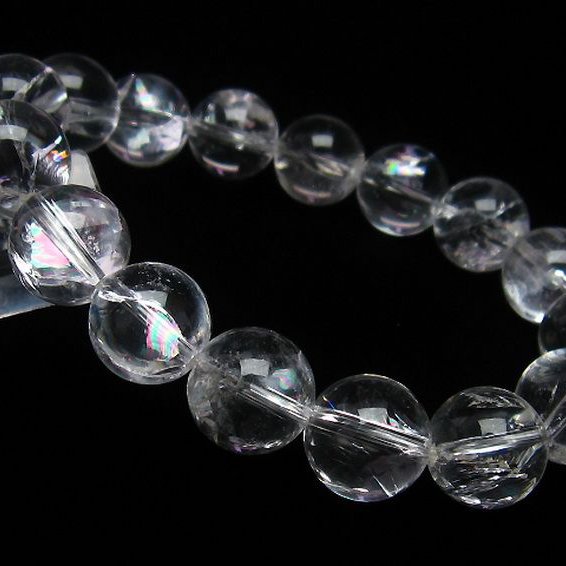 アイリスクォーツ 虹入り レインボー水晶 ブレスレット 14mm [T506-1616]