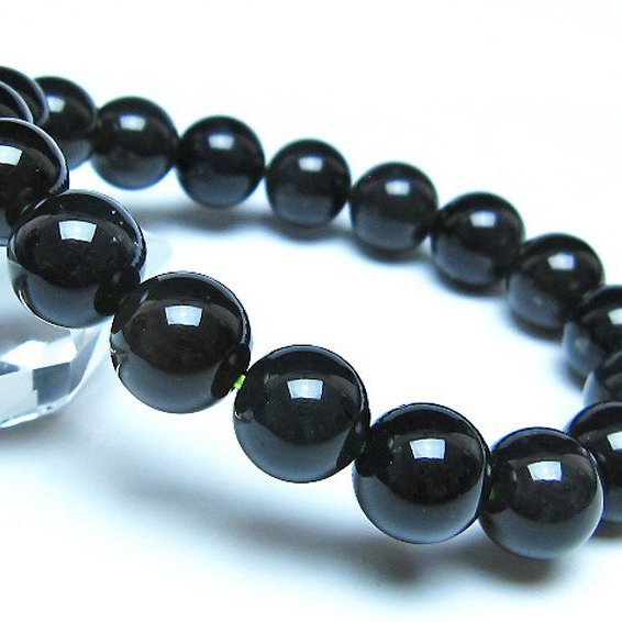 チンターマニストーン アリゾナ州産 天然ガラス ブレスレット （サフォーダイト/シリウス隕石） 11mm [t520-1705]