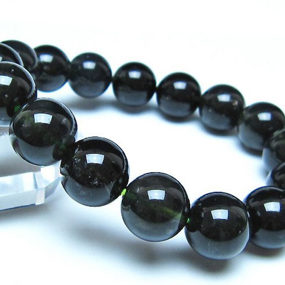 チンターマニストーン アリゾナ州産 天然ガラス ブレスレット （サフォーダイト/シリウス隕石） 13mm [t520-1741]