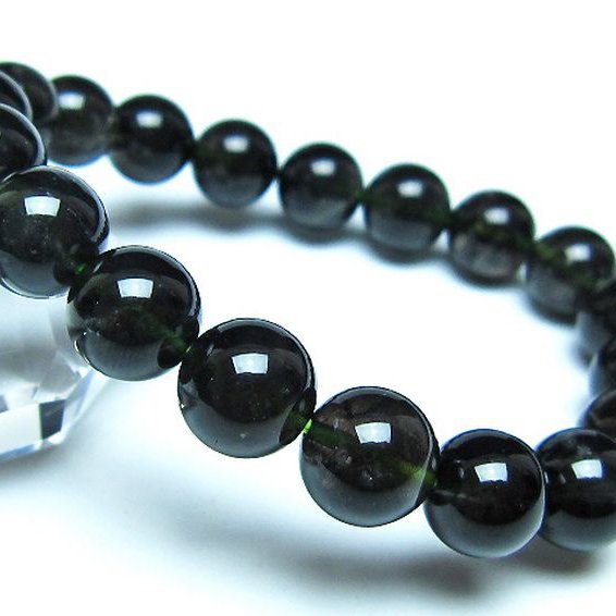 チンターマニストーン アリゾナ州産 天然ガラス ブレスレット （サフォーダイト/シリウス隕石） 10mm [t520-1747]