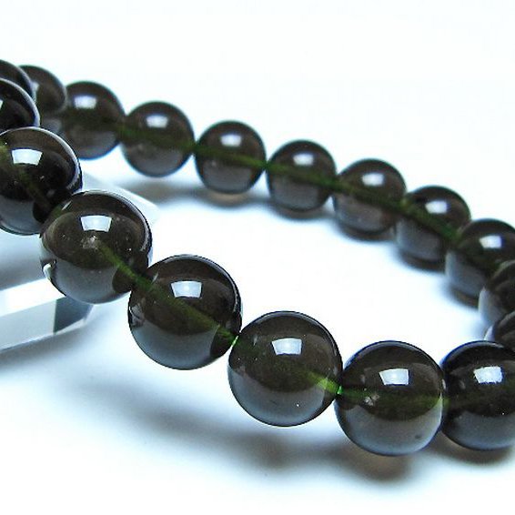 チンターマニストーン アリゾナ州産 天然ガラス ブレスレット （サフォーダイト/シリウス隕石） 11mm [t520-1794]