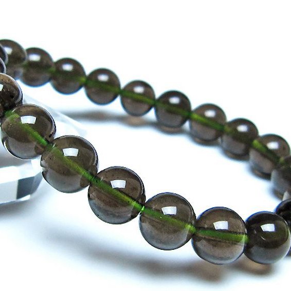 チンターマニストーン アリゾナ州産 天然ガラス ブレスレット （サフォーダイト/シリウス隕石） 9mm [t520-1838]