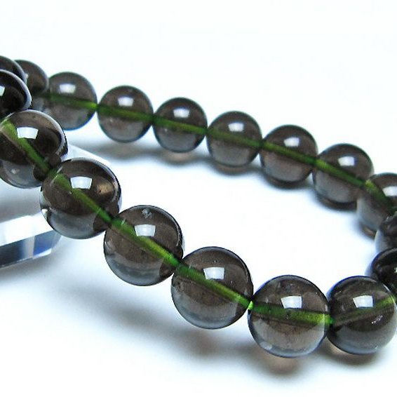 チンターマニストーン アリゾナ州産 天然ガラス ブレスレット （サフォーダイト/シリウス隕石） 11mm [t520-1843]