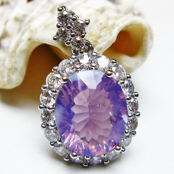 スコロライト（ラベンダークォーツ） ペンダント [T525-2218]