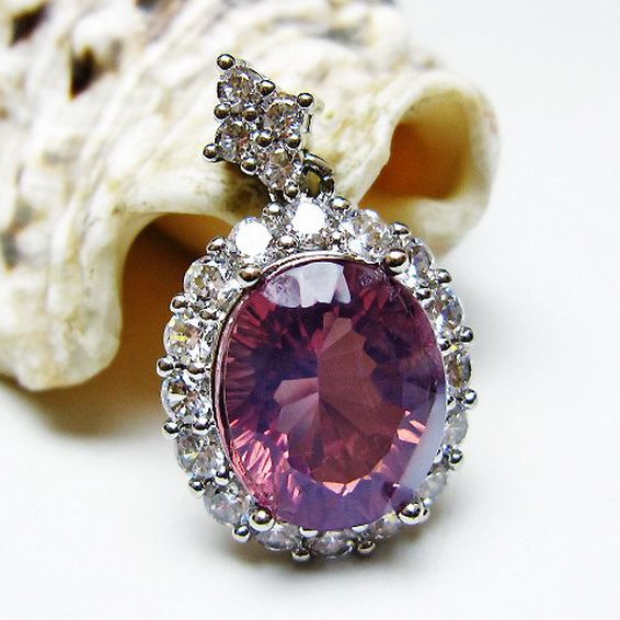 スコロライト（ラベンダークォーツ） ペンダント [T525-2228]