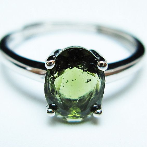 ★ご予約品 ご注文から3ヵ月後の発送予定 ty★ モルダバイト 指輪 (13号)石サイズ約8mm×6mm[T526-1331]