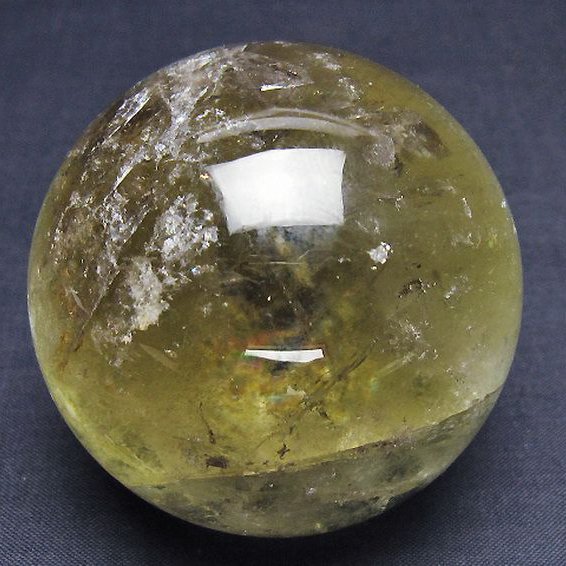 虹入り シトリン水晶 丸玉 62mm [T529-5749]