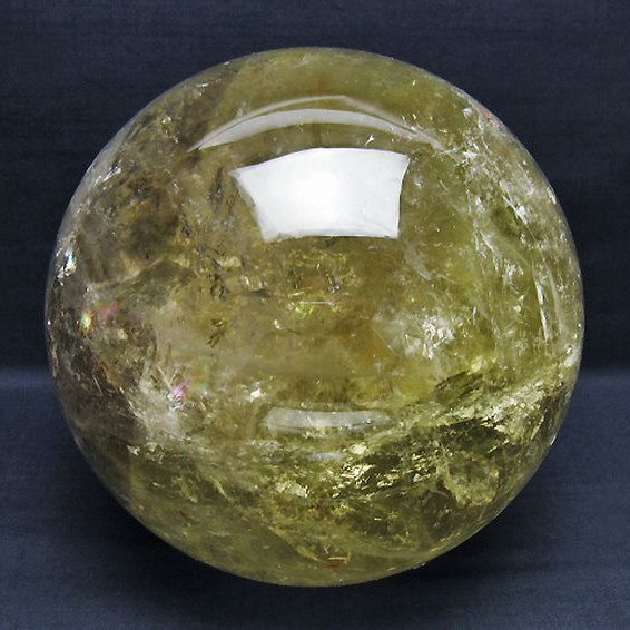 7.5Kg 虹入り シトリン水晶 丸玉 175mm [T529-5940]