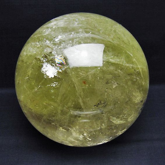 8.5Kg 虹入り シトリン水晶 丸玉 185mm [T529-5941]