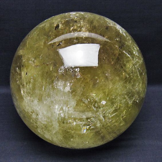 7Kg 虹入り シトリン水晶 丸玉 175mm [T529-5947]