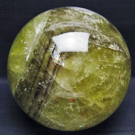 4.9Kg シトリンファントム水晶 丸玉 155mm [T529-5961]