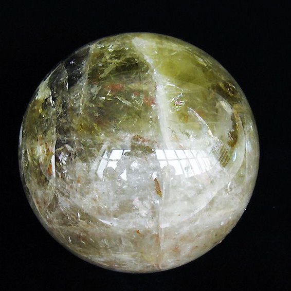 14.8Kg 虹入り シトリン水晶 丸玉 225mm 同梱不可 [T529-5979]