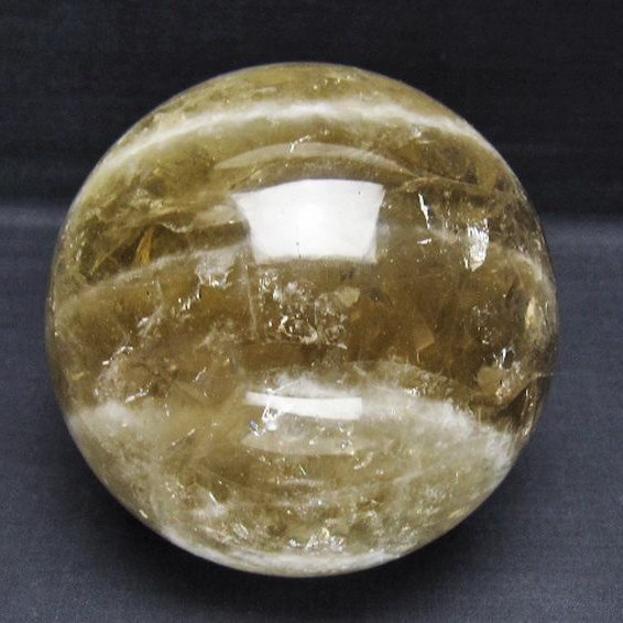 1.7Kg シトリン水晶 丸玉 117mm [t529-6303]