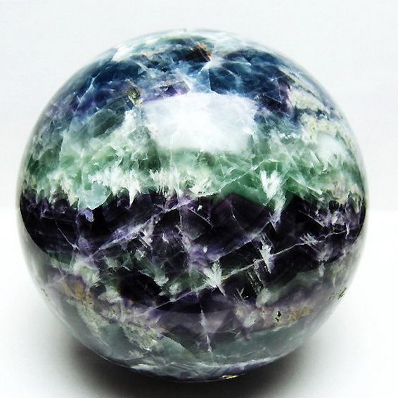 8.6Kg エンジェルフェザー フローライト 丸玉 175mm [T540-2524]