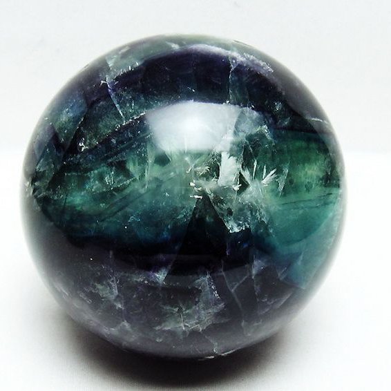 2.3Kg エンジェルフェザー フローライト 丸玉 115mm [T540-2530]