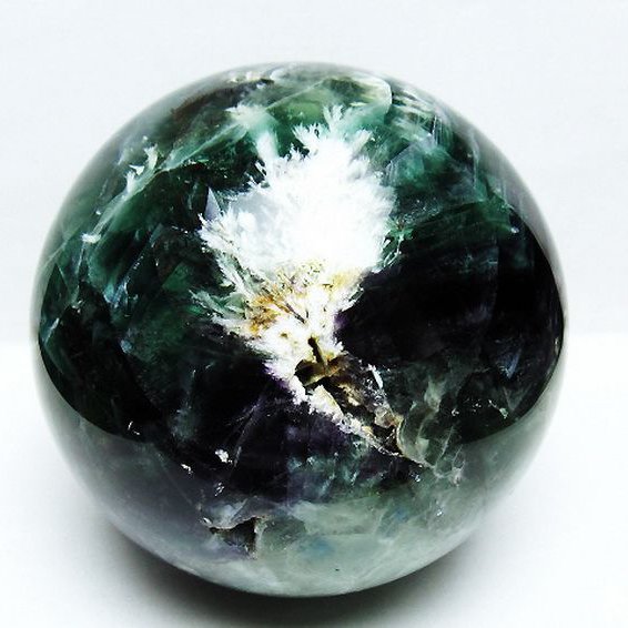 11Kg エンジェルフェザー フローライト 丸玉 190mm [T540-2540]