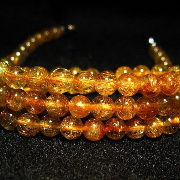 ファイナルグレード金針ルチル水晶 ネックレス 5mm [T553-49]