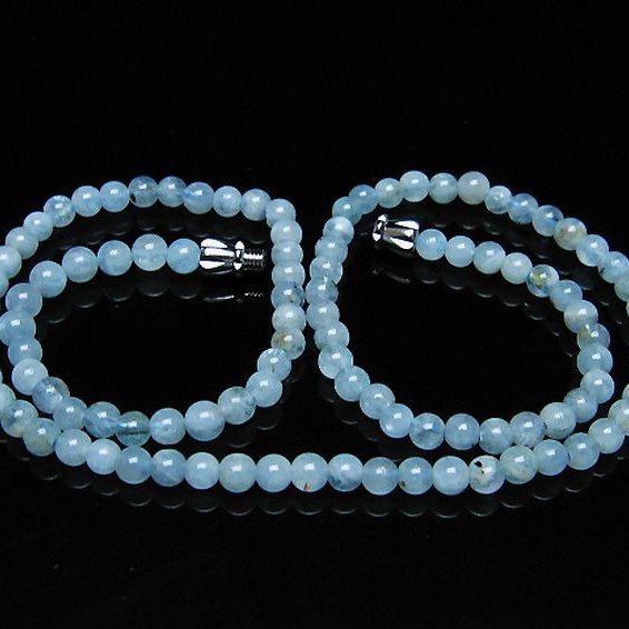 アクアマリン ネックレス 4mm [T556-3541]