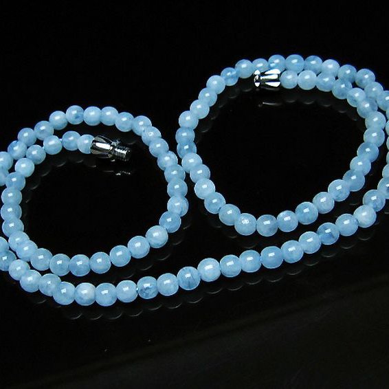 アクアマリン ネックレス 4mm [T556-3575]
