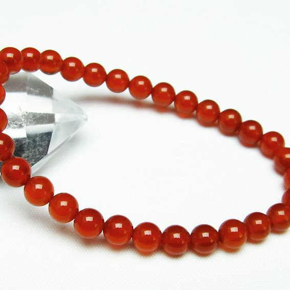 赤アゲート ブレスレット 6mm [T57-6042]