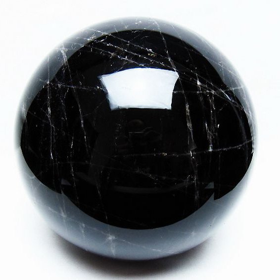 7.1Kg モリオン 純天然 黒水晶 丸玉 175mm [T572-10862]
