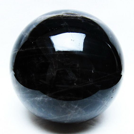 3.8Kg モリオン 純天然 黒水晶 丸玉 140mm [T572-11104]