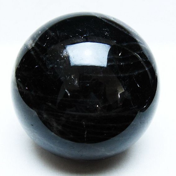 1.3Kg モリオン 純天然 黒水晶 丸玉 97mm [t572-11287]