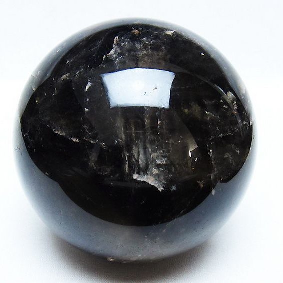 1.3Kg モリオン 純天然 黒水晶 丸玉 97mm [t572-11290]